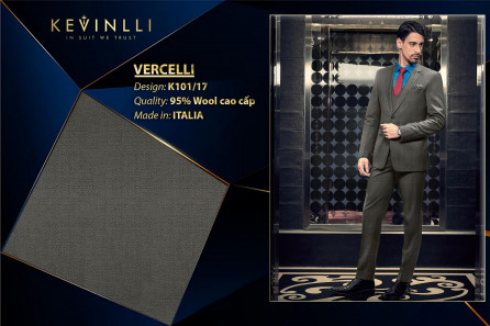 K101/17 Vercelli CV - Vải Suit 95% Wool - Xám Trơn